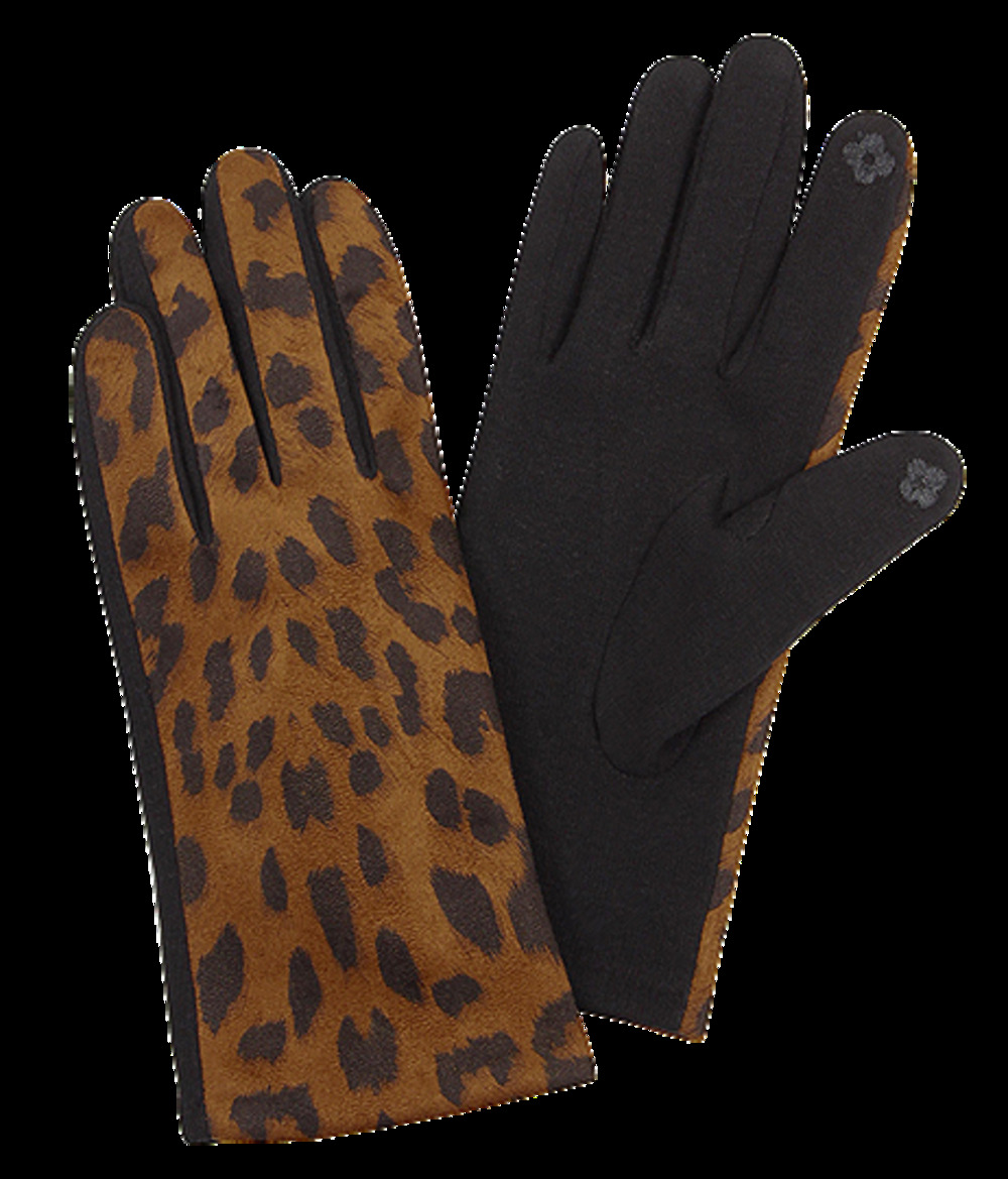 Brown Leopard Tech Gloves Adult One Size NEW